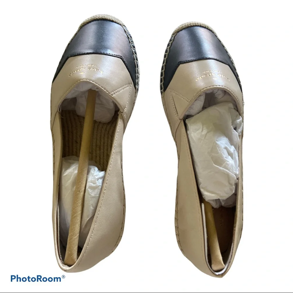 Kate Spade Garden 6.5 cream/black espadrilles New in Box